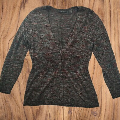 Nic + Zoe Gray Scale Wonderstretch Shirt Women Petite Size Medium PM 