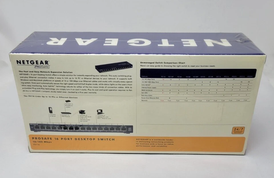 NetGear ProSafe (FS116NA) 16-Ports External Switch *Sealed* 102424M1 - Image 2 of 2