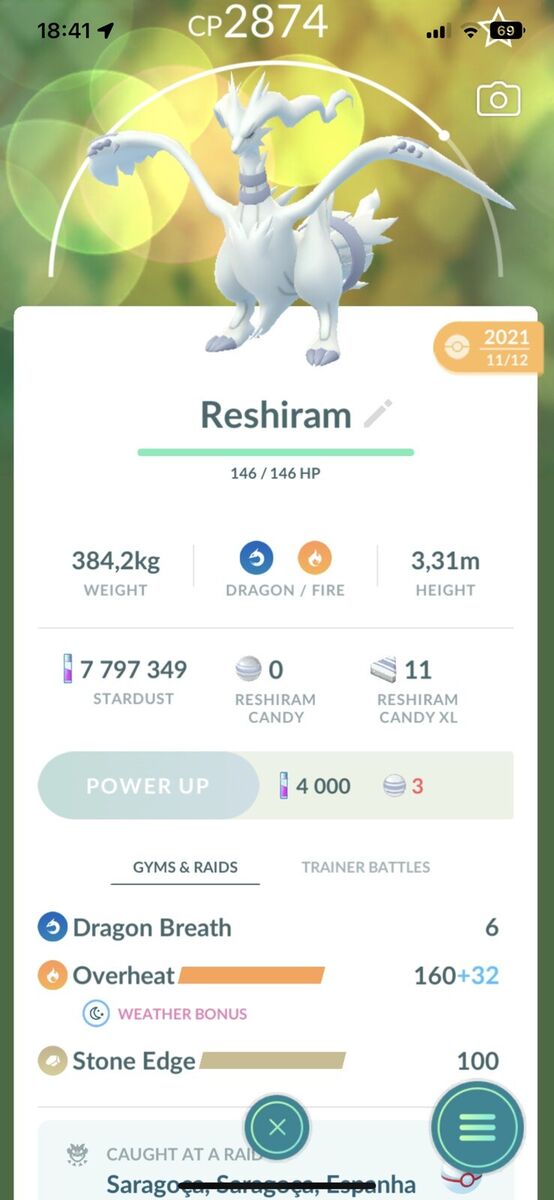 Legendary Reshiram Service - Pokemon GO Account Service