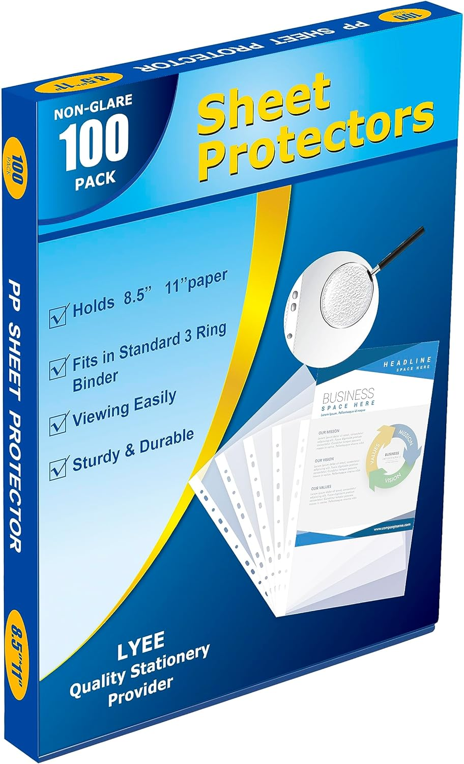 Sheet Protectors 8.5 X 11, Clear Page Protectors for 3 Ring Binder,Non-Glare Pro