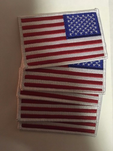 reverse american flag patch right shoulder patch reverse white 2 patches 3 5/8" - Picture 8 of 9