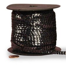 6mm By the Yard Trim Wide Faceted Sequins Black Holographic Bling Sewing