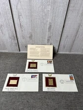22K Gold Replica US Stamp First Day of Issue Utah Statehood Eisenhower Olympics