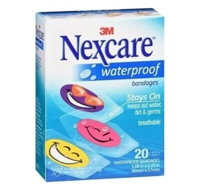 Nexcare Waterproof Bandages 20 Pack Silly Faces