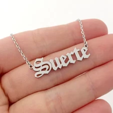 Customized Old English Name Necklace Pendant Jewelry Stainless Steel Men Women