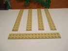 (i16/2) 5x Lego 4282 Plates Building Block 2x16 Basic Beige / Tan Star Wars Knights