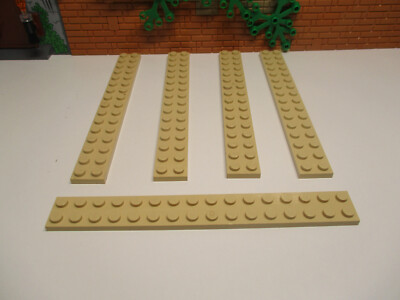 (i16/2) 5x Lego 4282 Platten Baustein 2 x 16 Basic beige / tan Star Wars Ritter