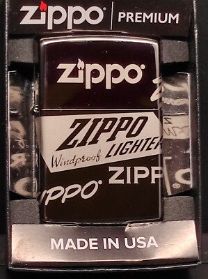 Zippo ZIPPO LOGO STYLE, Rundumgravierung 360°, Black Ice