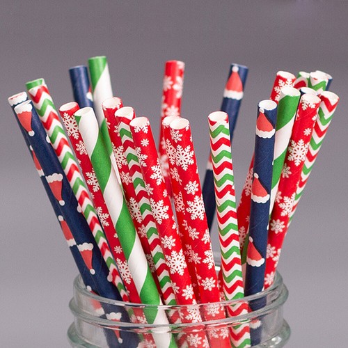 US 100~200 Bulk Packed Paper Straws Pattern Color -Biodegradable FDA Approved - Picture 21 of 25