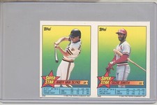 1989 Topps Stickerback Promo Panel Andy Van Slyke/Ozzie Smith/Dave Parker RARE!