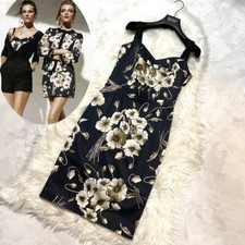 Catalog Description Dolce & Gabbana Floral Sleeveless One Piece Dress 40 Navy