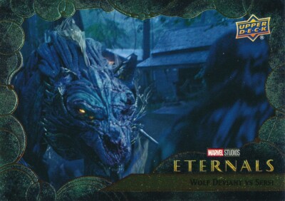 #27 WOLF DEVIANT vs SERSI 2023 Upper Deck Marvel EternalsGREEN PARALLEL 