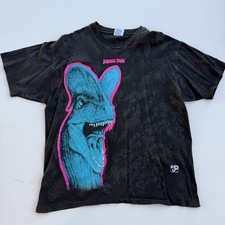 Vintage 90's Jurassic Park Movie Promo T-Shirt Dilophosaurus AOP Single Stitch