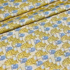 Moda Country Store by Deb Strain Cats on YELLOW Fabric 1 YARD 100% Cotton
