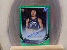 2025-26 Bowman Chrome Autographs Green Geometric Refractors #BCAJE John Tonje