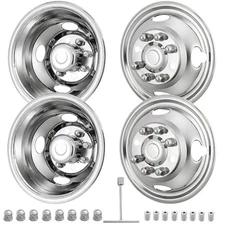 16" 8 Lug Stainless Wheel Simulators w/Bolt Kit, Fit E350/E450 92-16/18-21