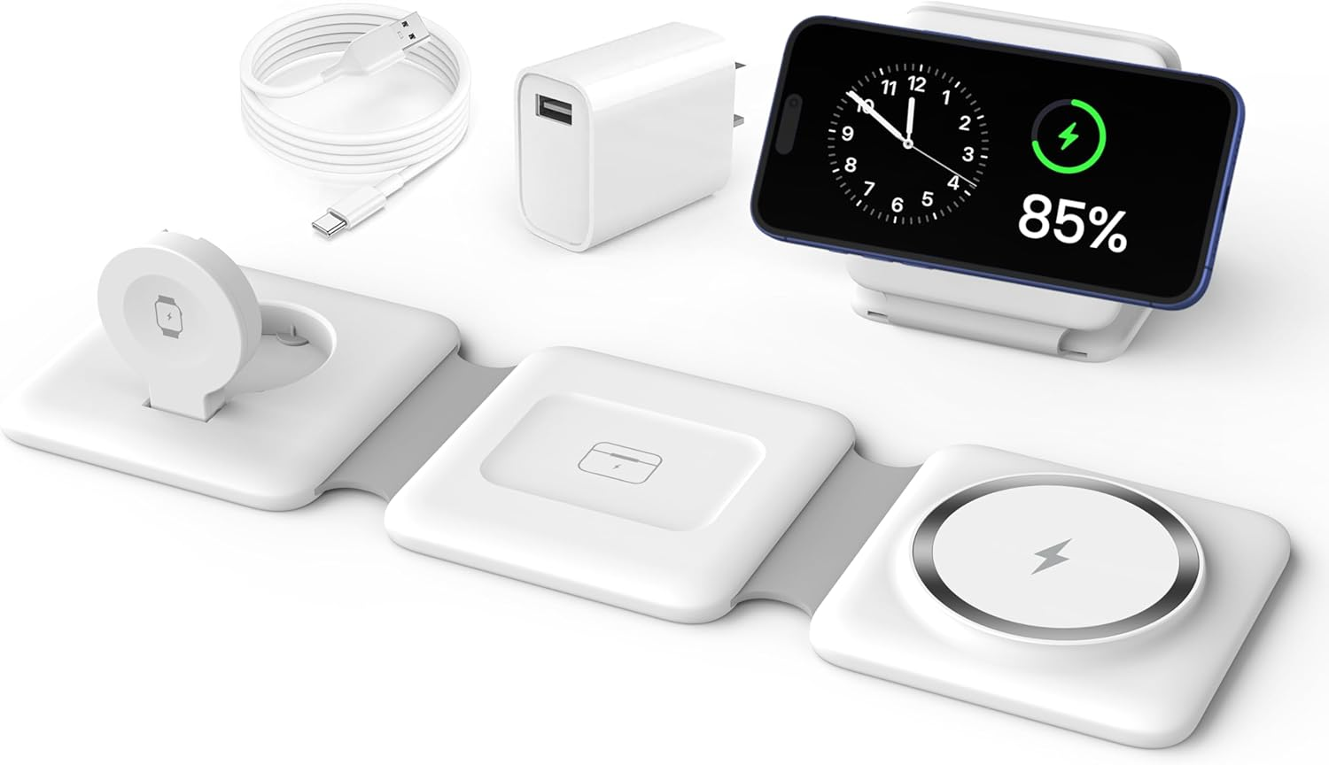 Charging Station for Apple Multiple Devices - 3 in 1 Foldable Magnetic Wireless-image