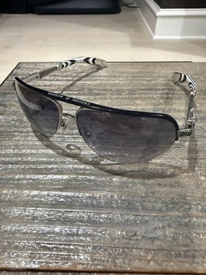 Chrome Hearts SILVER BLADE HUMMER I BB/BS B Sunglasses In Case Black Blue Lens