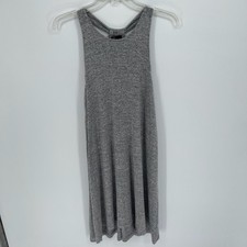 Gap Women's Gray Marled Knit Racerback Stretch Sleeveless Mini Dress Size S