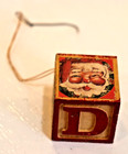 Vintage Santa Clause Wooden Alphabet Block Christmas Ornament — photo 1