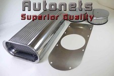 Hillborn Single Dual Quad Carburetor Hood Scoop Polish Aluminum Finned Blowerrod
