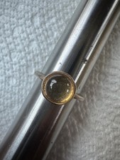 ATI Sterling Silver 925 rectangle CUT YELLOW CITRINE SOLITAIRE Ring size 6