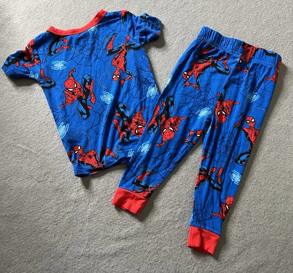 Conjunto de Pijama Marvel Spiderman Niños 18 Meses Top Pantalones Viscosa/Spandex Elastizado Foto 2 de 4