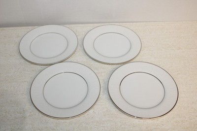 Rose China  3529 BEATRICE Floral w/Platinum: 4 Dessert Plates - 6.5''