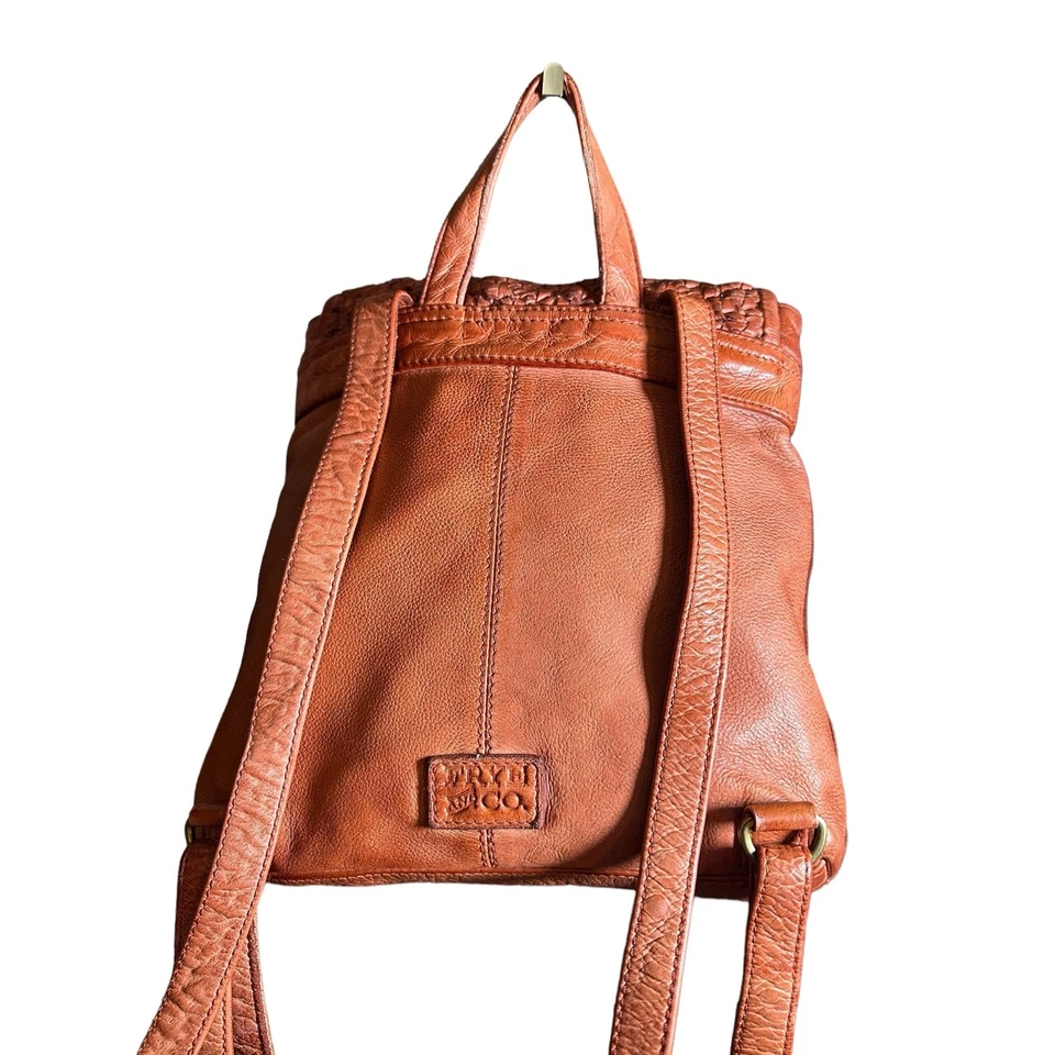 Mochila Frye & Co Pequeña de Cuero y Tejido Esme Bolso Libro Pimentón Foto 2 de 4