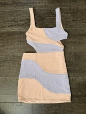 Lovers and Friends Soft Colors Mini Lined Cutout One Shoulder Dress Sz S