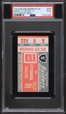 1970 KEN STABLER NFL DEBUT TICKET STUB🎟HOF RAIDERS VS STEELERS 10/25/70 PSA 2