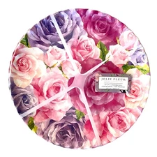 Jolie Fleur Floral Roses Melamine Dinner Plates 11in Set of 4 Spring New