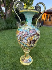 Große signierte Urbino Majolika Vase 110 cm Italien Renaissance, kein Meißen  