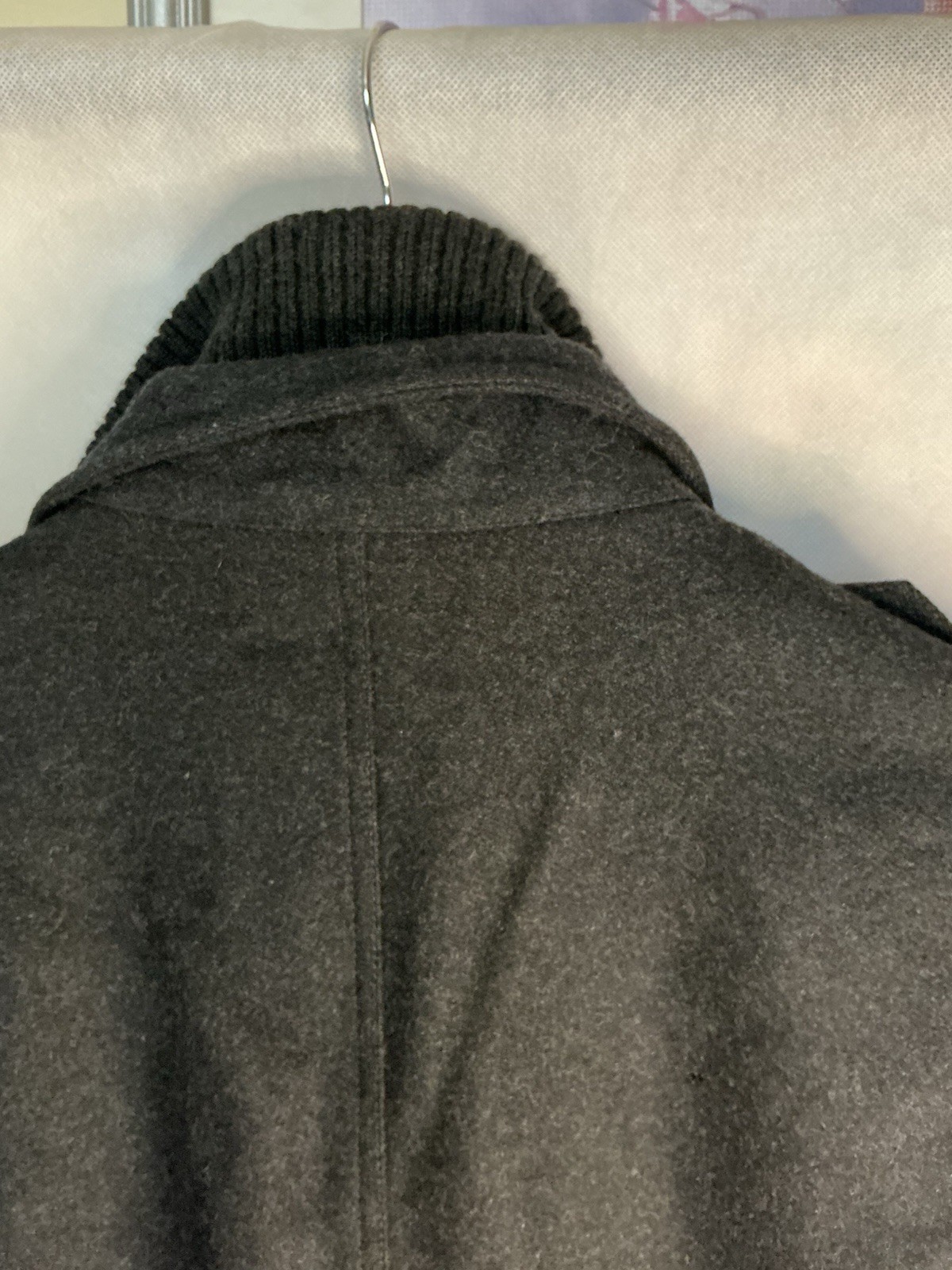 Mens Thomas Burberry Smart Winter Coat Jacket Medium Black Lined image 3