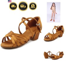 Girls Latin Dance Shoe Low Heel Salsa Dancing Sandals for Women