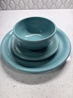 Fiestaware Turquoise Bistro Coupe 3 piece place setting
