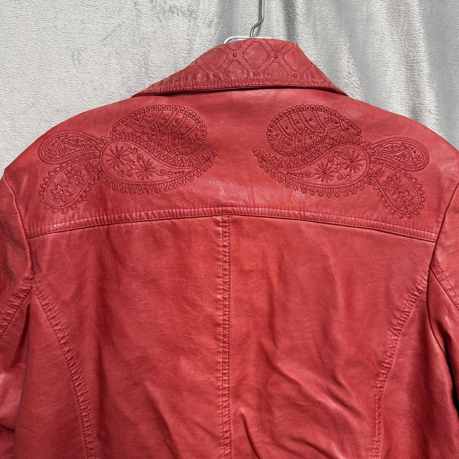 Ameri Mode Jacket Womens Large Red Faux Leather E… - image 10