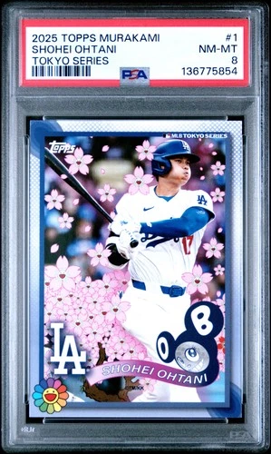 2025 TOPPS TAKASHI MURAKAMI + MLB WORLD TOUR TOKYO SERIES #1 SHOHEI OHTANI PSA 8