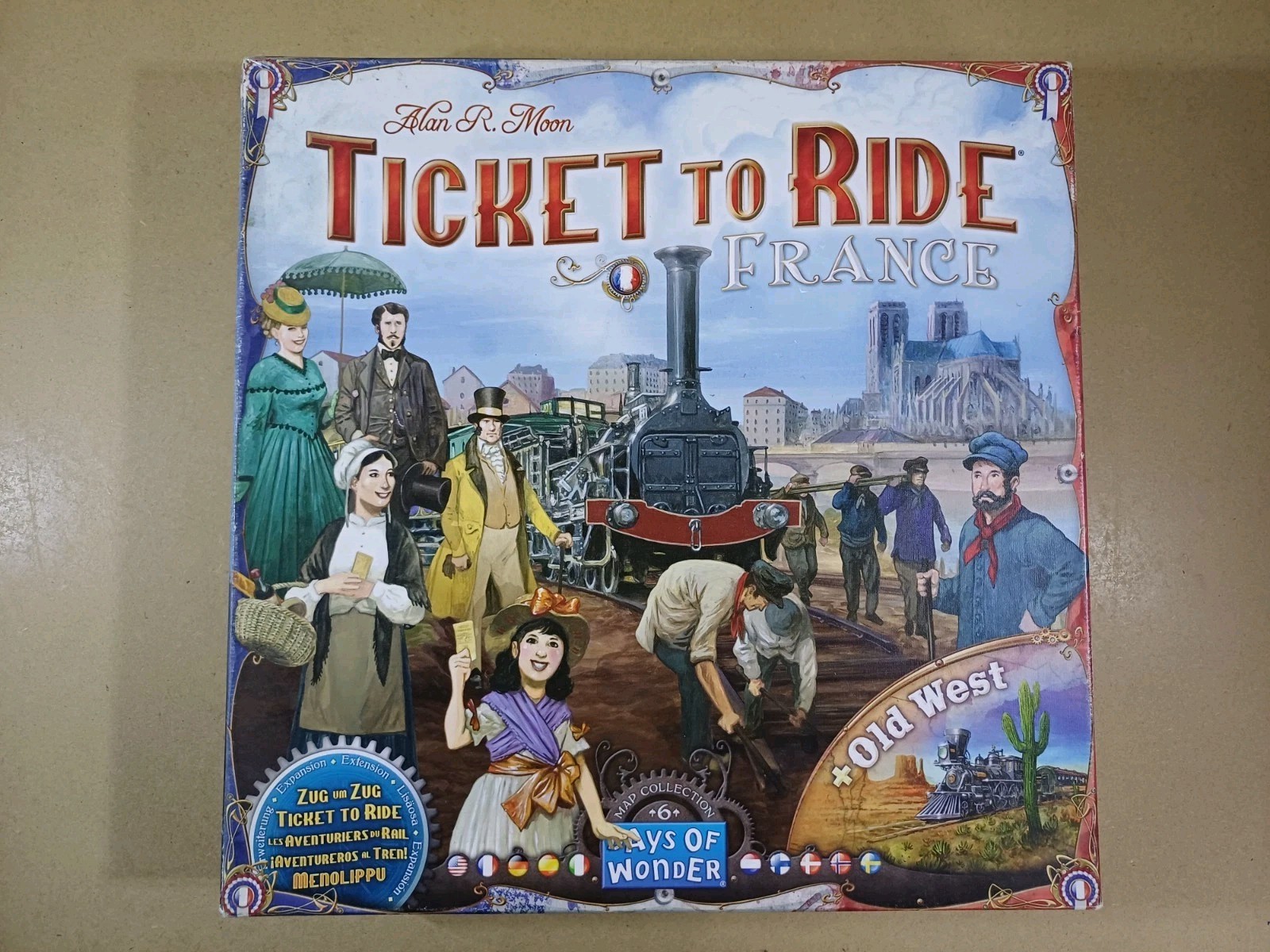 Ticket to Ride France + Old West Expansion Board Game - Complete