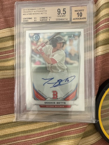 2014 Bowman - Prospect Autographs Chrome Mookie Betts #BCAP-MB (AU, RC)