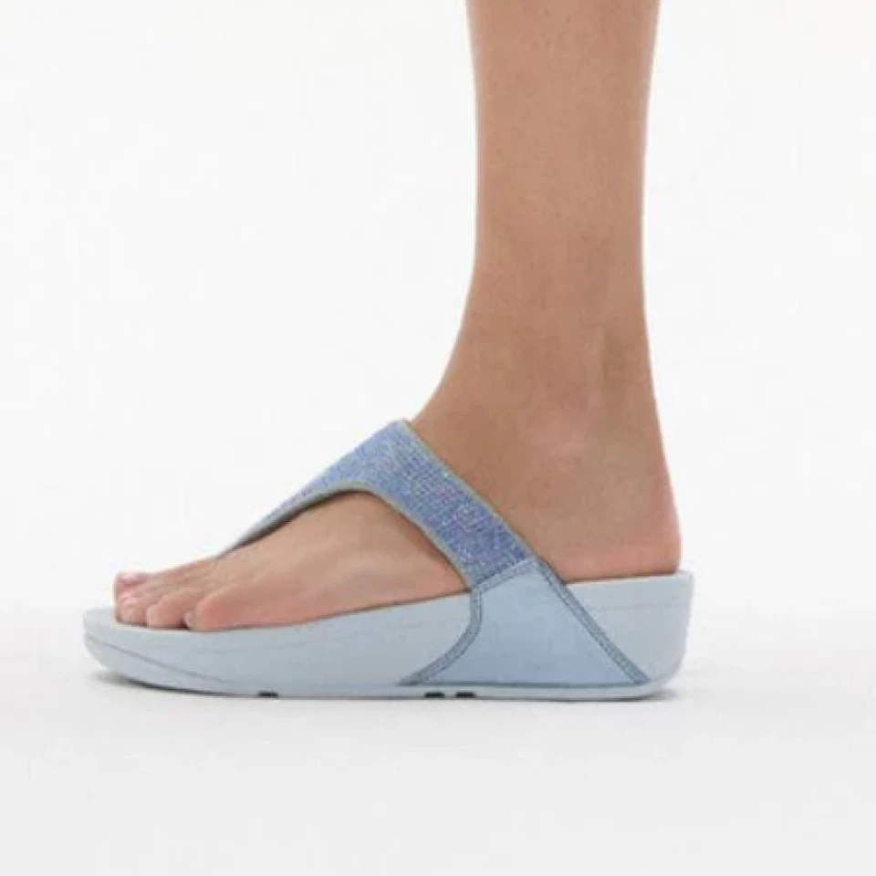 COMODA CHANCLA ERGONOMICA MUJER FITFLOP LULU CRYSTAL EMBELLISHED  AZUL - Imagen 4 de 4