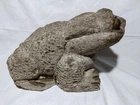 Stone 9.8 in Frog Statue Japanese Zen Garden Sculpture Antique Style Decor