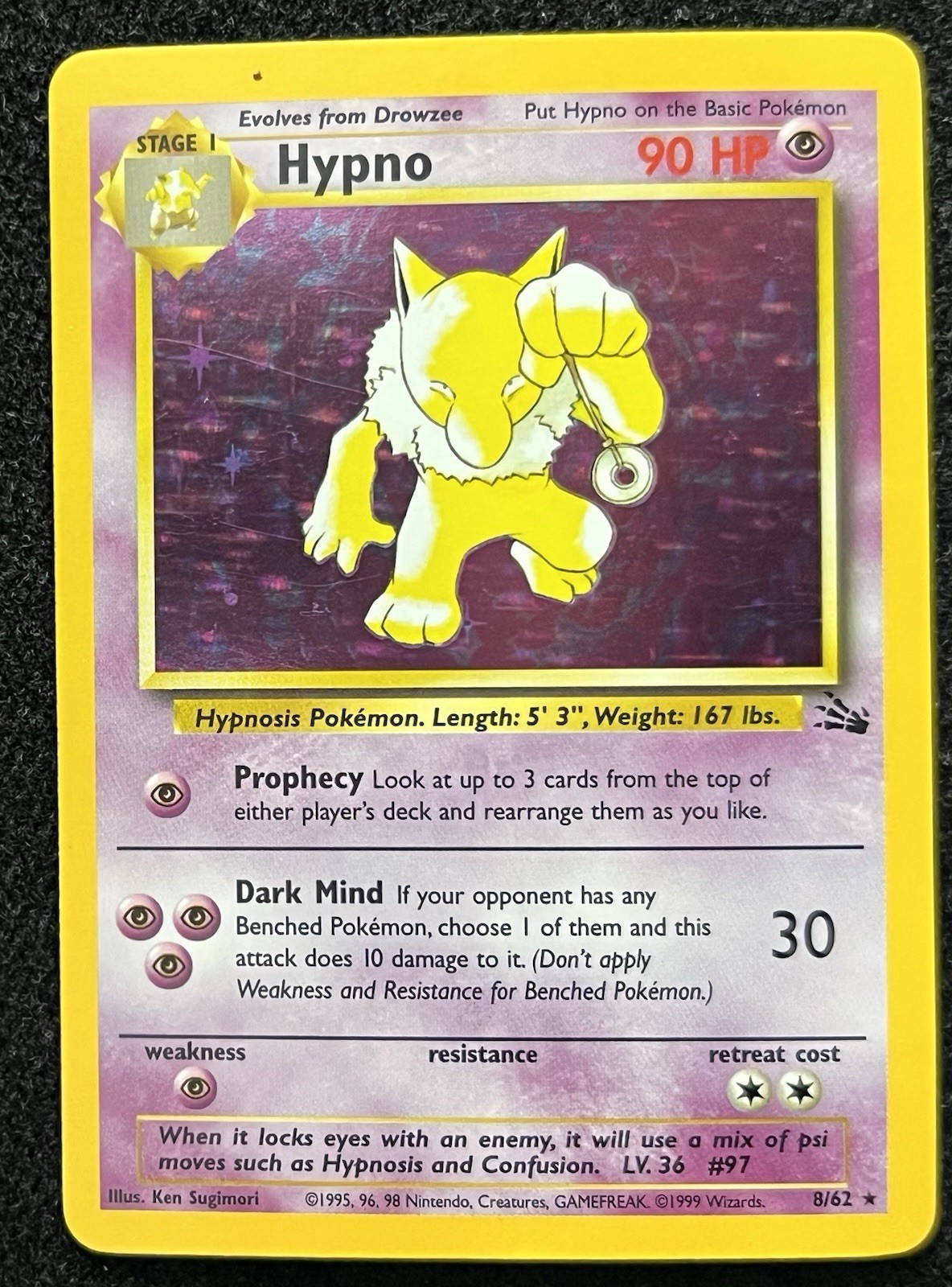 (NM) Hypno 8/62 Holo - Pokemon Fossil
