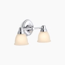 Kohler 11366-CPL Fort Bathroom Vanity Fixture, 2 Light, Polished Chrome