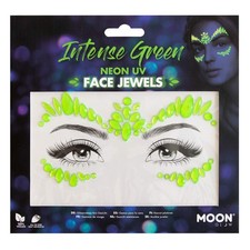Smiffys Moon Glow Face Jewels, Intense Green