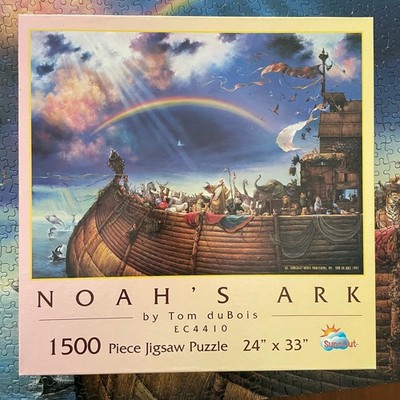 Vintage SunsOut Noah's Ark Tom du Bois 1500 Piece Puzzle NO Missing Pieces