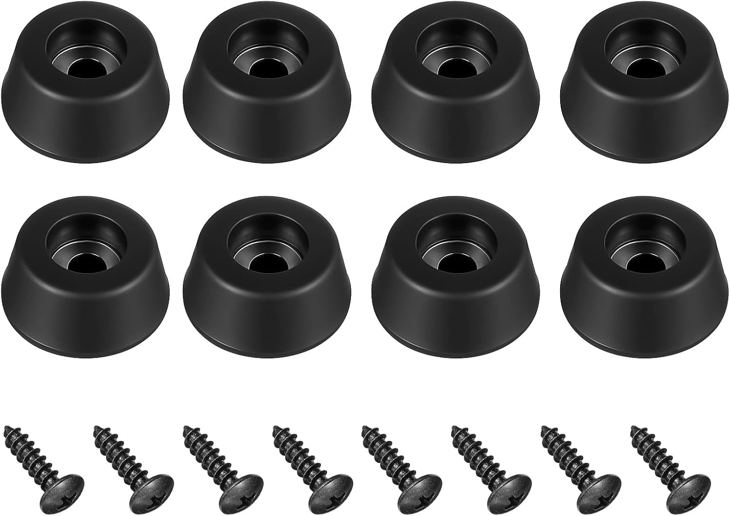 8Pcs Heavy-Duty Rubber Feet Isolation Pads w/ Screws for Subwoofer Speaker Amp