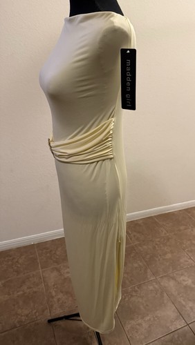 Madden Girl Women's Ivory Strapless Maxi Dress Long Buckle Accent Size M