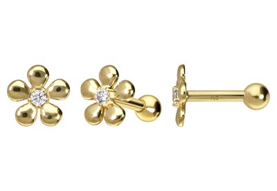 PIERCINGLINE  Piercing Barbells  Ohrpiercing  14K Gold Ohrpiercing MOISSANIT +