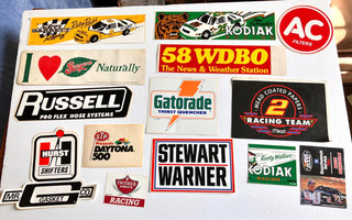 NASCAR racing/ET AL lot of vintage RACING decals / stickers (15